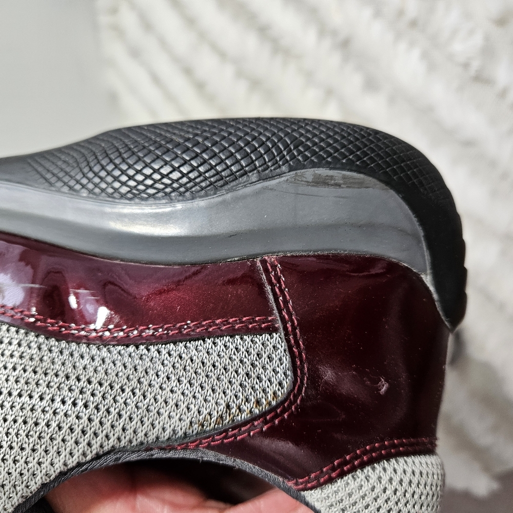 Prada Designer Men's Colorblock Burgundy Shoes - Picture 10 of 15